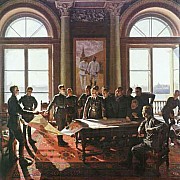 aleksandr laktionov il capitano judin eroe dell unione sovietica in visita alle forze armate di terra del komsomol 1938 san pietroburgo