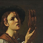 francesco boneri giovane musicista in una bottega di strumenti musicali particolare 1620 1625