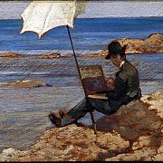 giovanni fattori silvestro lega che dipinge sugli scogli 1866