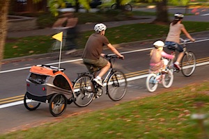 Carrellino per bimbi da attaccare alla bicicletta