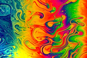 Macrofotografia con il liquido delle bolle di sapone