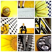 mosaico giallo bianco nero