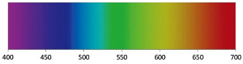 Spettro delle lunghezze d'onda visibili