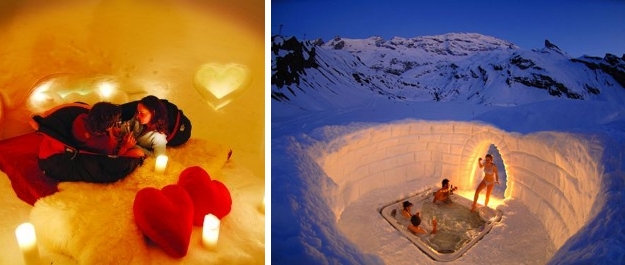 Stanza nell'igloo romantico e idromassaggio caldo all'aperto